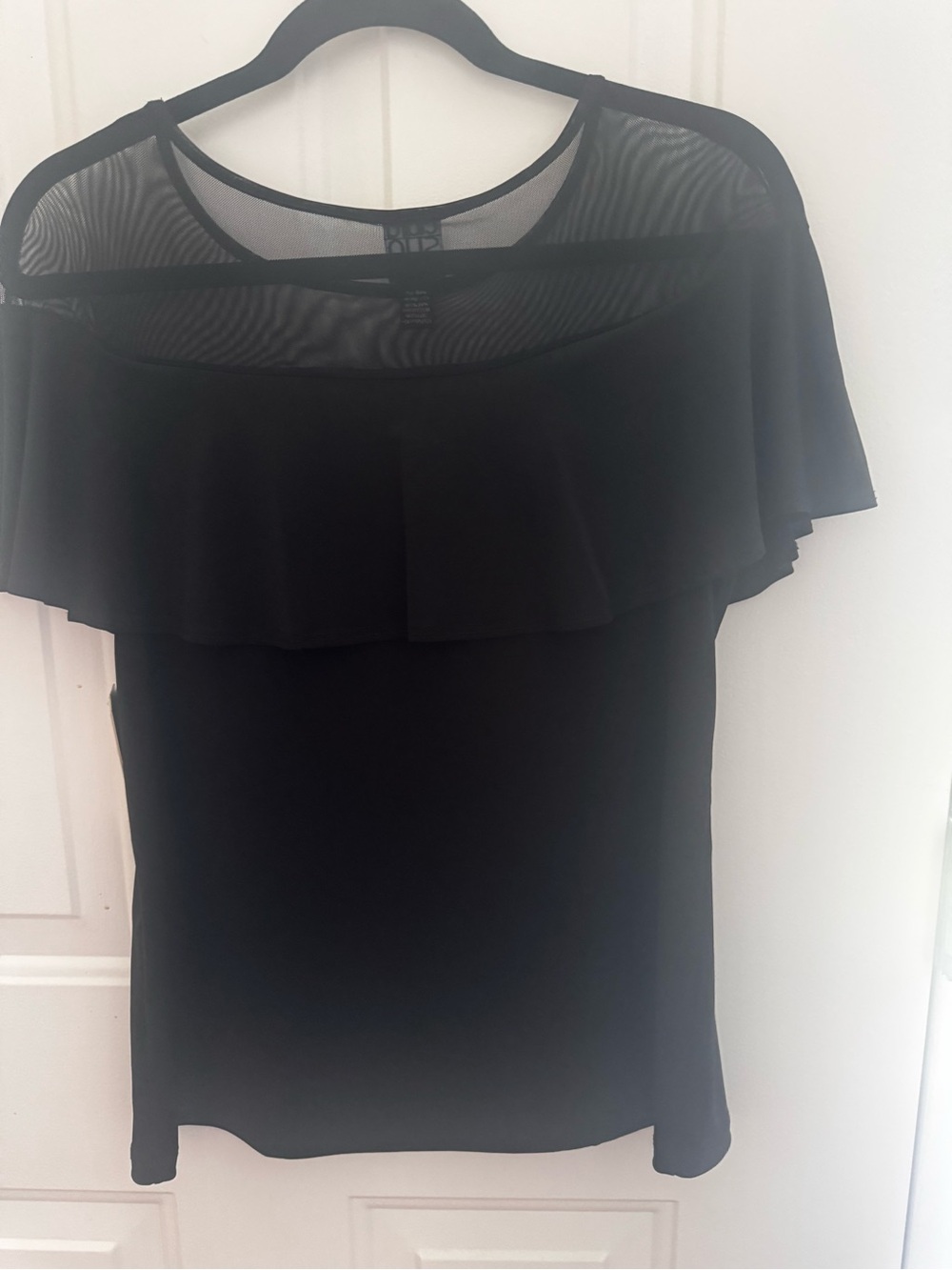 NWT Clara Sunwoo Black Cape Sleeve Mesh Top - Size S (8/10) - New